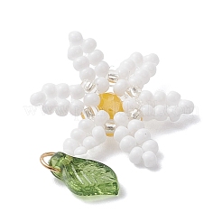 Подвески-цветы из стеклянных бусинок&nbsp;PALLOY-TA00345-01