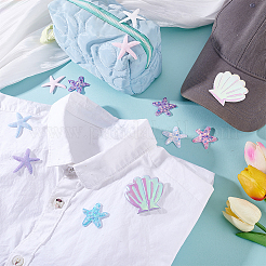 100 шт. 10 стиля полиэстер и искусственная кожа пайетки в форме морских звезд и ракушек аппликация для одежды платье сумка аксессуары для одежды&nbsp;DIY-GA0009-22