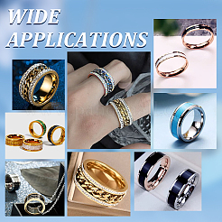 24 шт. 24 стиля оправ для колец из нержавеющей стали 201 и 304 с канавками&nbsp;STAS-UN0044-15