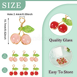 30шт 2 цвета стеклянные подвески&nbsp;PALLOY-TAC0208