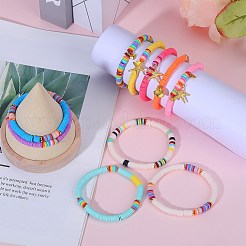 Комплекты эластичных браслетов с подвесками&nbsp;BJEW-SZ0001-001