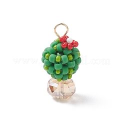 3 шт. подвески в виде кактуса из стеклянных бусин двух цветов&nbsp;PALLOY-MZ00860