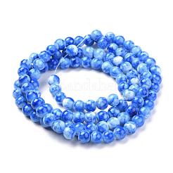 Непрозрачные с напылением стеклянные бусины&nbsp;GLAA-WH0015-43J