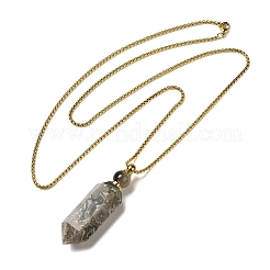 Ожерелья с подвеской из натурального мексиканского агата в виде флакона духов&nbsp;G-C155-04G