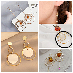 24шт 12 стильных латунных соединительных кольца&nbsp;KK-BC0009-49