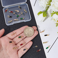 24 шт. 6-х цветные латунные подвески с кубическими цирконами&nbsp;KK-UN0005-11