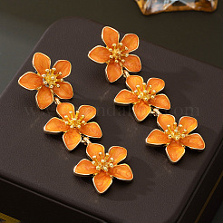 Серьги-гвоздики из цветочного сплава и страз&nbsp;FS-WGD7D37-02