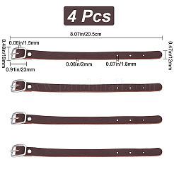 4 шт. ремни для багажных бирок из воловьей кожи&nbsp;AJEW-DJ0001-05B
