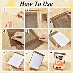 6шт прямоугольный держатель для карточек из орехового дерева&nbsp;AJEW-TW0001-07