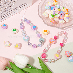 32 шт. 8-х цветные акриловые бусины с УФ-покрытием&nbsp;FIND-SP0002-76