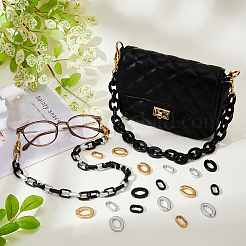 240 шт. 6 стильных непрозрачных акриловых соединительных кольца&nbsp;OACR-FH0001-037