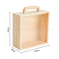 Прозрачная акриловая раздвижная крышка деревянные подарочные коробки с ручкой&nbsp;CON-WH0078-28
