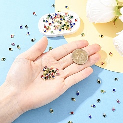 50 шт. 5-цветная подвеска в форме сердца с покрытием из латуни и стекла&nbsp;KK-YW0004-09G