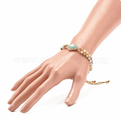 Браслет из плетеных бусин с каплевидным камнем&nbsp;BJEW-JB08116