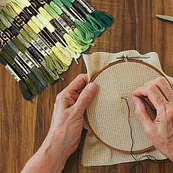 6-слойная полиэфирная нить для вышивания&nbsp;OCOR-WH20074-01B-04