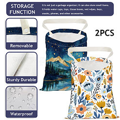 2 шт. двухцветные полиэстеровые подвесные автомобильные мусорные мешки с принтом&nbsp;ABAG-DR0001-16D