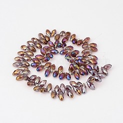 Стеклянные бусины с гальваническим покрытием  X-EGLA-J068-AB05