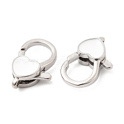 Застежки в виде клешней омбара из латуни с эмалью в форме сердца&nbsp;KK-Z147-02P-02A