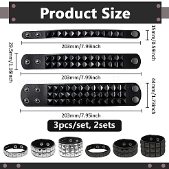 5шт. 5 стиля браслетов из искусственной кожи&nbsp;BJEW-GO0002-14