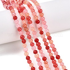 Окрашенные природные белый нефрит бисер пряди&nbsp;G-T140-4mm-A12