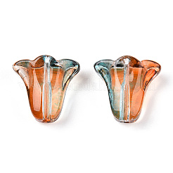 Спрей окрашены прозрачные стеклянные бусины&nbsp;GLAA-D006-20C