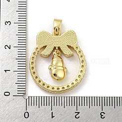 Рождественские латунные подвески с микропаве из фианита&nbsp;KK-H468-01F-02G