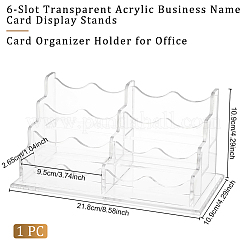 Прозрачные акриловые подставки для визитных карточек с 6 слотом&nbsp;ODIS-WH0030-64B