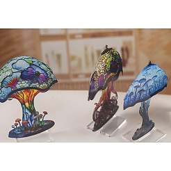 Двусторонний окрашенный плоский акриловый грибной орнамент&nbsp;PW-WG283BE-02