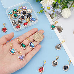 24 шт. 2 стиля латунные кубические цирконии и украшения из сплава со стразами&nbsp;HJEW-PH0001-72