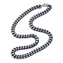 Ожерелья из кубинской цепочки из нержавеющей стали 304 толщиной 10 мм&nbsp;NJEW-C099-04A-01