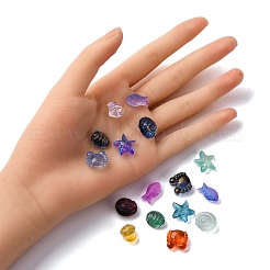 48шт 6 стиля прозрачные стеклянные бусины&nbsp;GLAA-FP0001-17