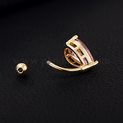 Изогнутая штанга для пирсинга пупка из хирургической нержавеющей стали 316L в форме капли&nbsp;FS-WG221AF-01