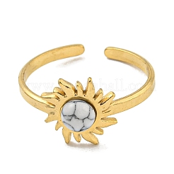 Ионное покрытие (ip) 304 нержавеющая сталь синтетические бирюзовые манжеты кольца&nbsp;G-Z056-01G-05