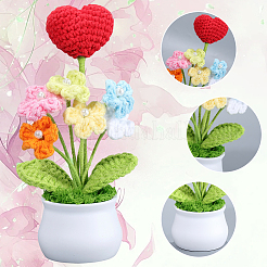 1 шт. вязаный вручную цветок для горшечных растений&nbsp;DJEW-SC0001-15D