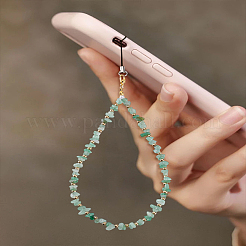 Ремешки для мобильного телефона из натурального зеленого авантюрина&nbsp;HJEW-LP00006