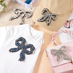 4 шт. 4 стиля бант стеклянные стразы бисер цветы аппликации&nbsp;PATC-GO0001-11