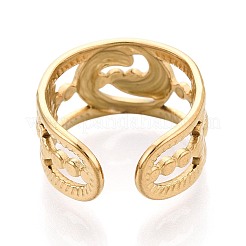 Ионное покрытие (ip) 304 нержавеющая сталь манжеты кольца для женщин&nbsp;RJEW-N052-08G