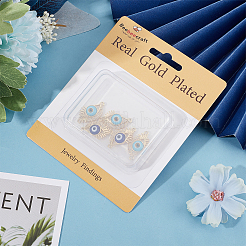 8 шт. 2-цветная стойка с покрытием из настоящего 18-каратного золота&nbsp;ZIRC-BBC0002-03