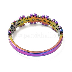 Ионное покрытие(ip) 304 нержавеющая сталь цветок регулируемое кольцо для женщин&nbsp;RJEW-M149-37RC