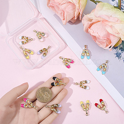 16шт 8 цвета подвески из цинкового сплава с эмалью&nbsp;ENAM-BM0001-07