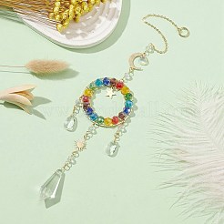 Украшение из стеклянной подвески в форме капли/конуса&nbsp;HJEW-TA00036