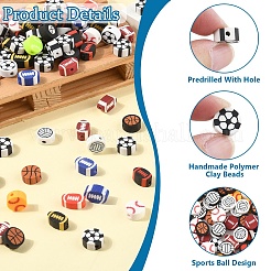 100шт бусины из полимерной глины ручной работы&nbsp;CLAY-YW0002-45