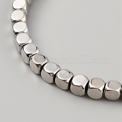 Эластичный браслет ccb из пластикового куба с бусинами&nbsp;BJEW-WH0023-04-P