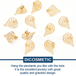 6 пара латунных сережек-гвоздиков&nbsp;KK-DC0001-29