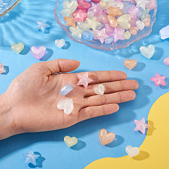 100 шт. 4 вида светящихся прозрачных акриловых бусин&nbsp;OACR-TA0003-90