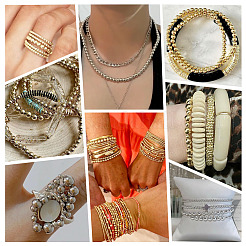 160 шт. 2-цветные латунные бусины для покрытия стойки&nbsp;KK-PH0006-42A