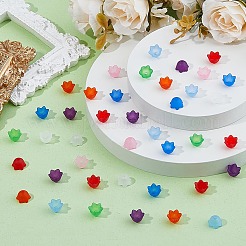 800шт 8 цвета прозрачные акриловые колпачки для бусин&nbsp;FACR-HS0001-01