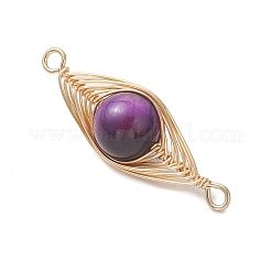 Окрашенные натуральные подвески-коннекторы из тигрового глаза&nbsp;PALLOY-JF04974