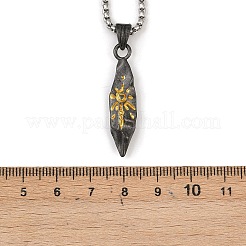 Ожерелья из сплава с подвеской в виде солнца и коробкой-цепочкой&nbsp;LS-NJEW-Z101-02B