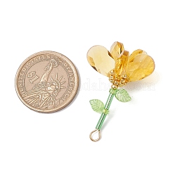 Подвески-цветы из стеклянных бусин ручной работы&nbsp;PALLOY-MZ00742-01